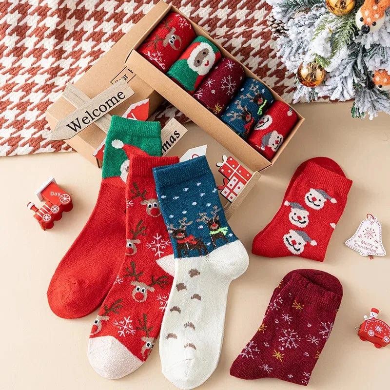 Chaussette de Noel Femme - Edition Cadeaux Pack de 5 pairs