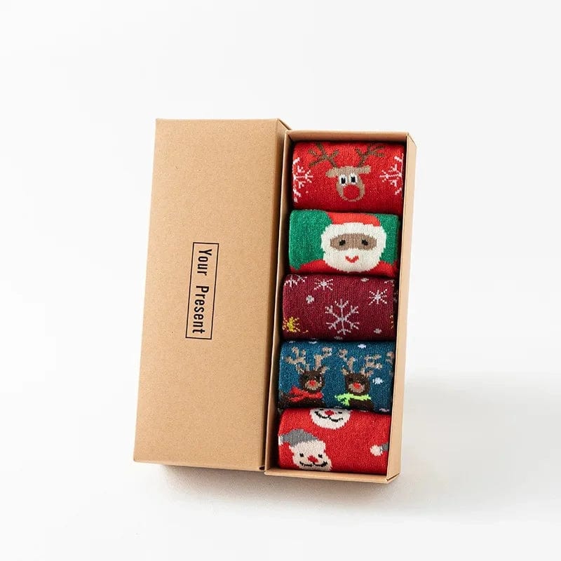 Chaussette de Noel Femme - Edition Cadeaux Pack de 5 pairs