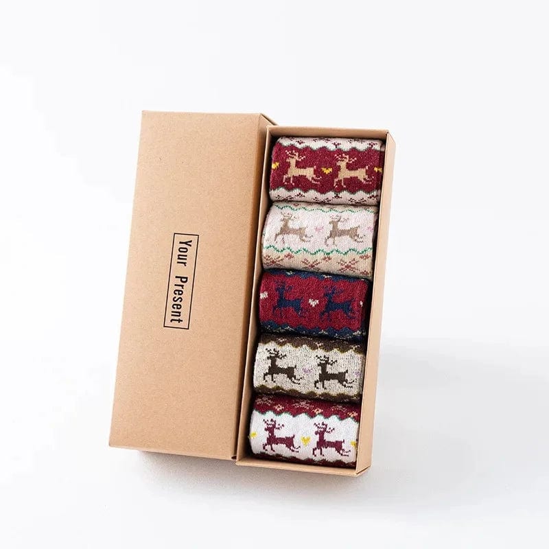 Chaussette de Noel Femme - Edition Cadeaux Pack de 5 pairs