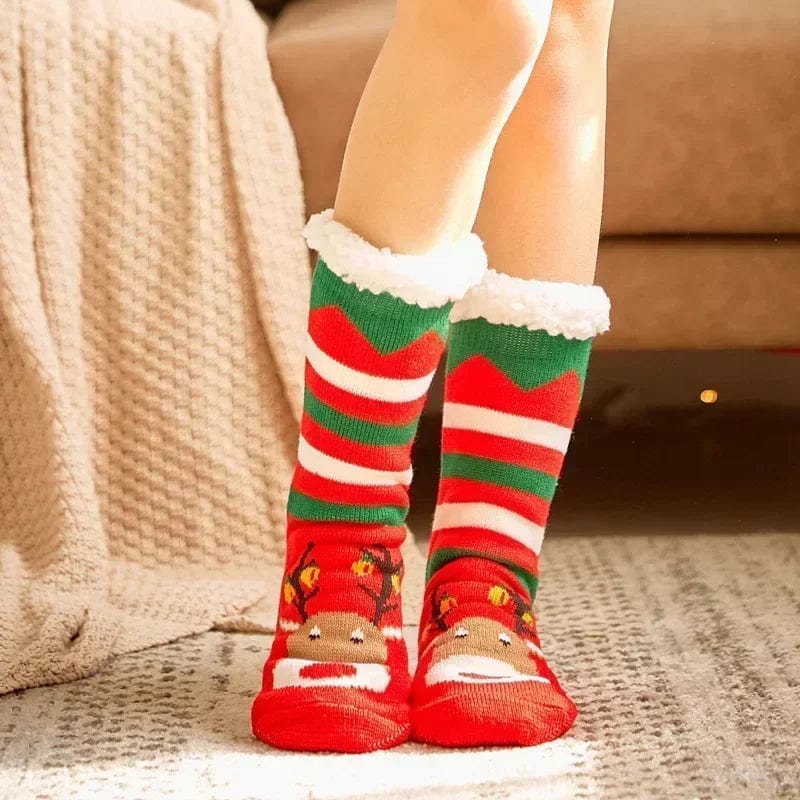 Chausson Chaussette de Noel Femme - Fourré et Chaud