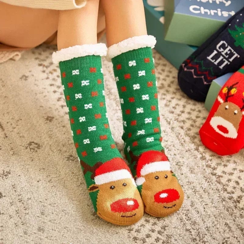 Chausson Chaussette de Noel Femme - Fourré et Chaud