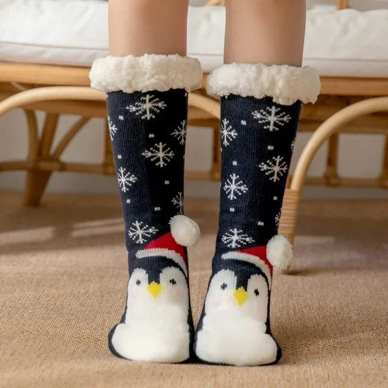 Chausson Chaussette de Noel Femme - Fourré et Chaud