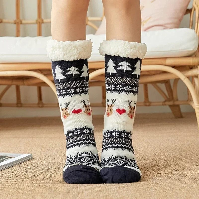 Chausson Chaussette de Noel Femme - Fourré et Chaud