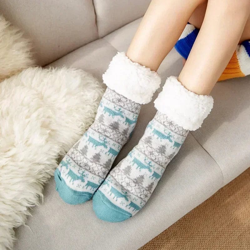 Chausson Chaussette de Noel Femme - Fourré et Chaud