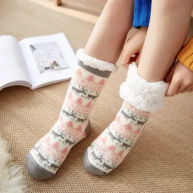 Chausson Chaussette de Noel Femme - Fourré et Chaud