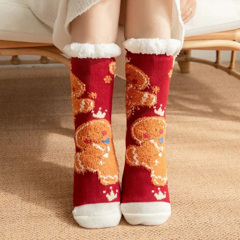 Chausson Chaussette de Noel Femme - Fourré et Chaud