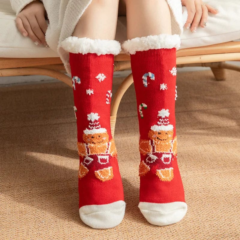 Chausson Chaussette de Noel Femme - Fourré et Chaud