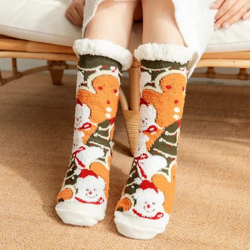 Chausson Chaussette de Noel Femme - Fourré et Chaud