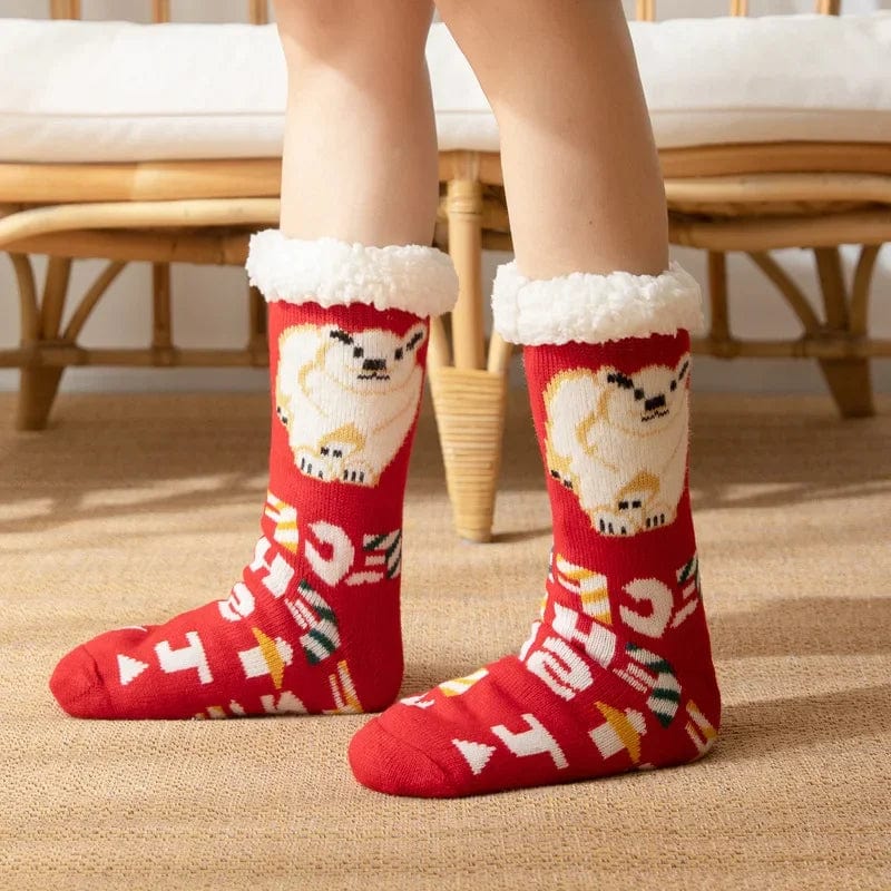 Chausson Chaussette de Noel Femme - Fourré et Chaud