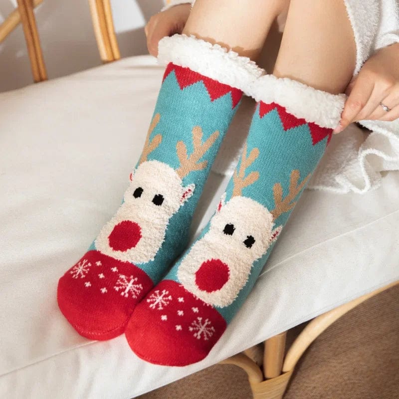 Chausson Chaussette de Noel Femme - Fourré et Chaud