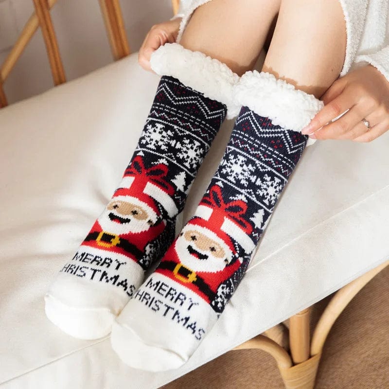 Chausson Chaussette de Noel Femme - Fourré et Chaud