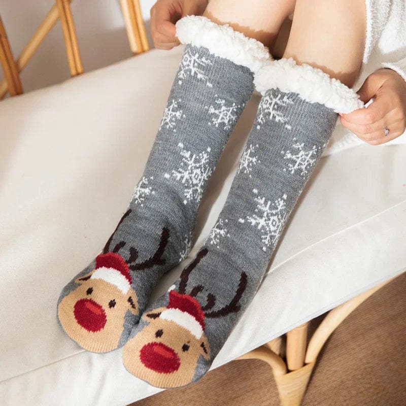 Chausson Chaussette de Noel Femme - Fourré et Chaud
