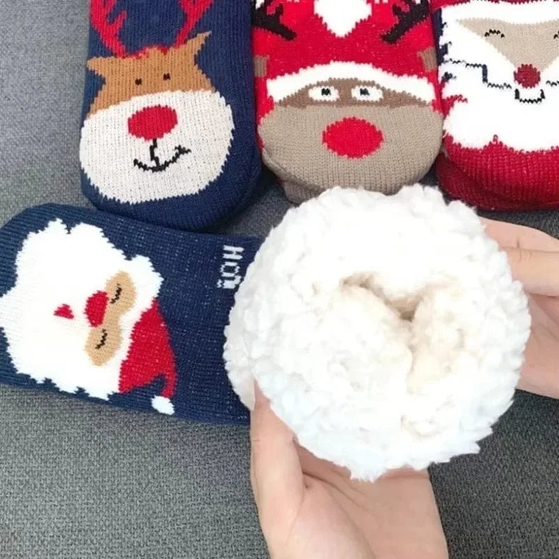 Chausson Chaussette de Noel Femme - Fourré et Chaud