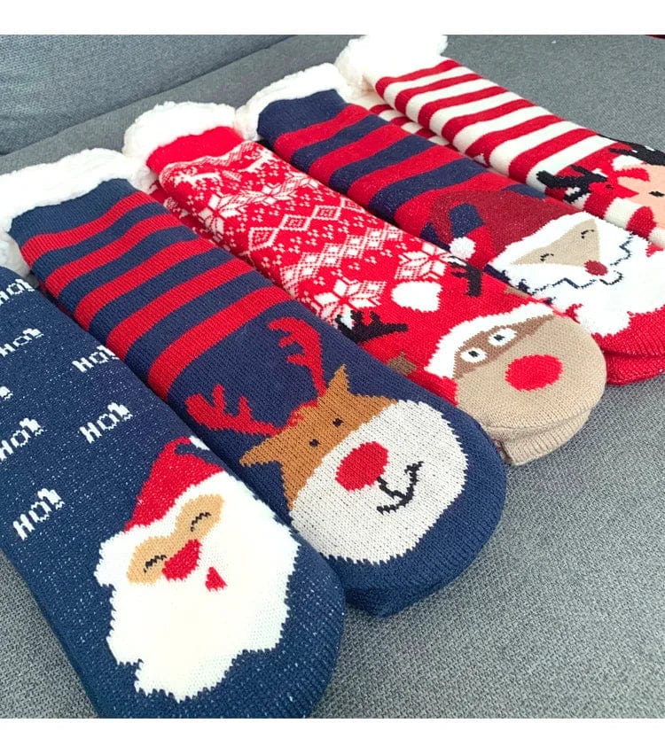 Chausson Chaussette de Noel Femme - Fourré et Chaud