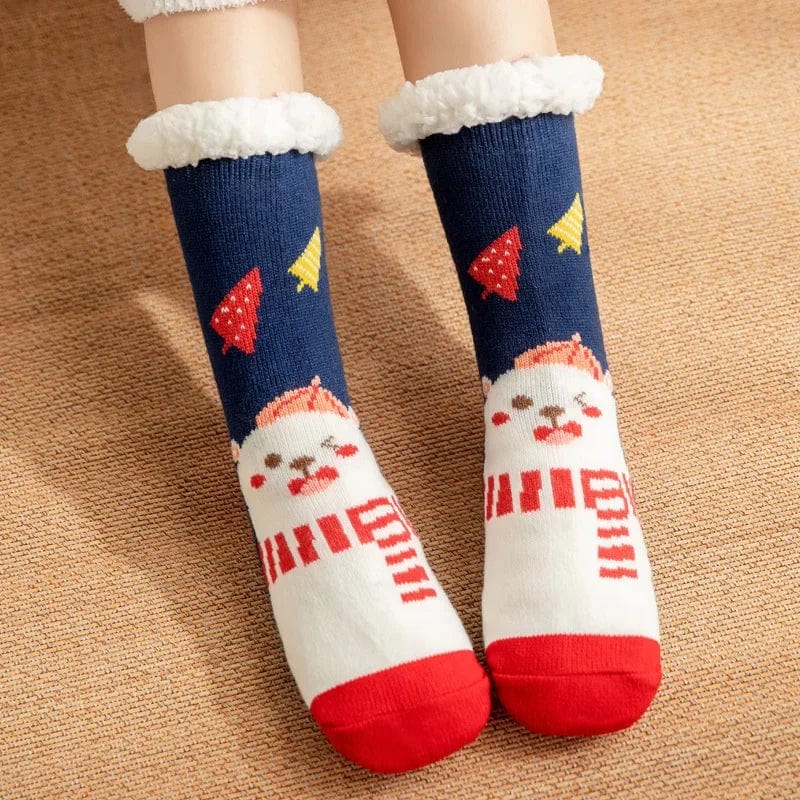 Chausson Chaussette de Noel Femme - Fourré et Chaud