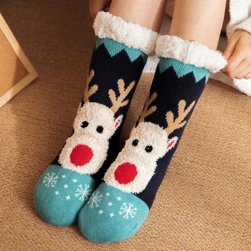 Chausson Chaussette de Noel Femme - Fourré et Chaud
