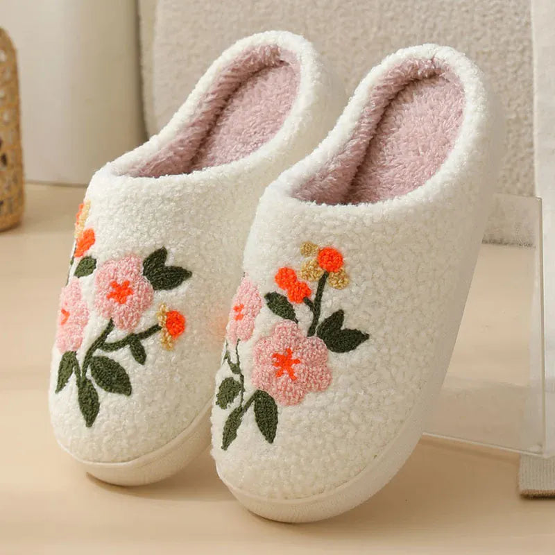 Chausson Elégant Femme Fleurs