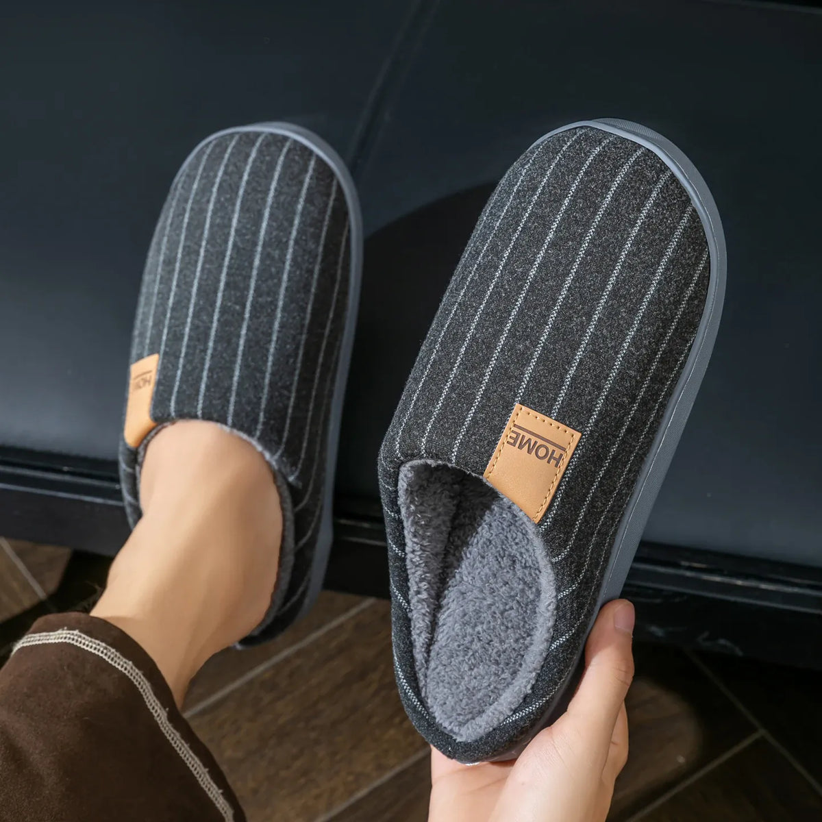 Chausson Homme Moderne - Doux et Respirant