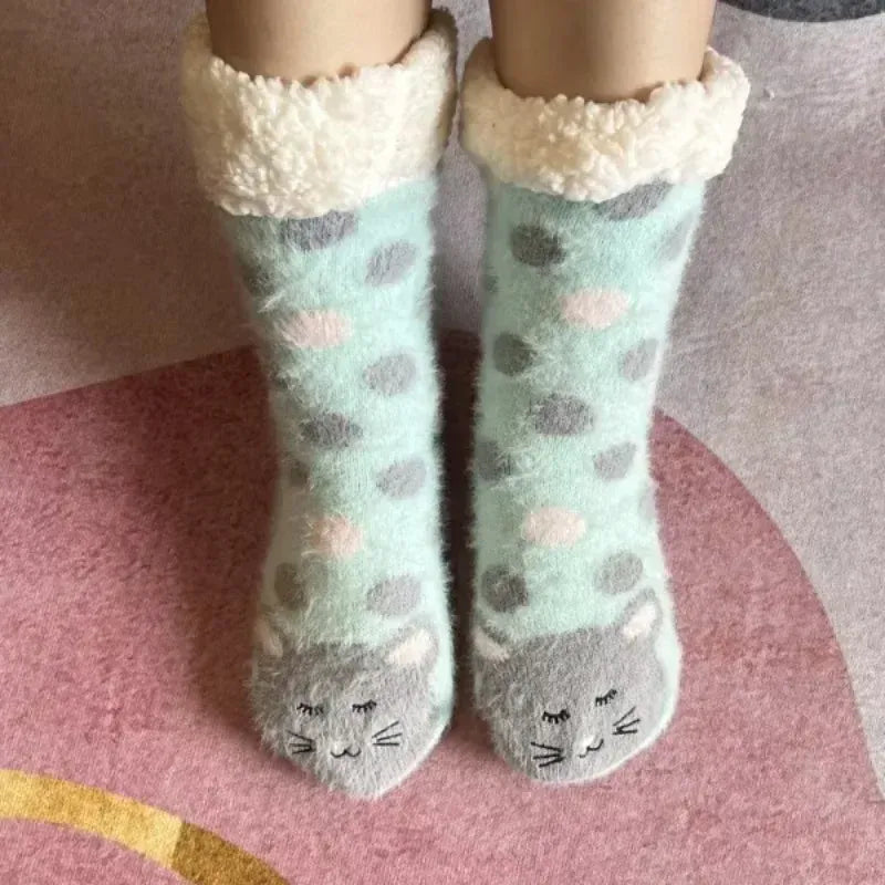 Chausson Chaussette Antidérapant Femme - Cat Edition