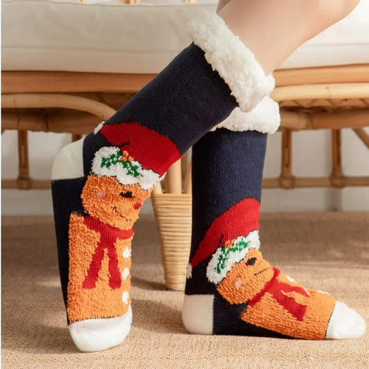 Chausson Chaussette de Noel Femme - Fourré et Chaud