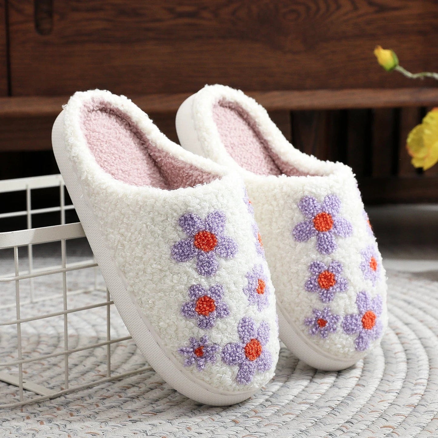 Chausson Confort pour Femme - Fleurs