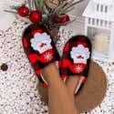 Chausson De Noël En Peluche Forme Croissant - Pantoufle Douce Et Chaude Pour Hommes Et Femmes - Antidérapant - 8