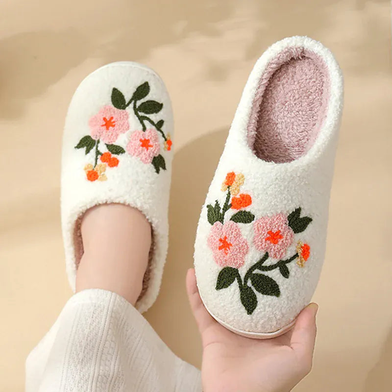 Chausson Elégant Femme Fleurs