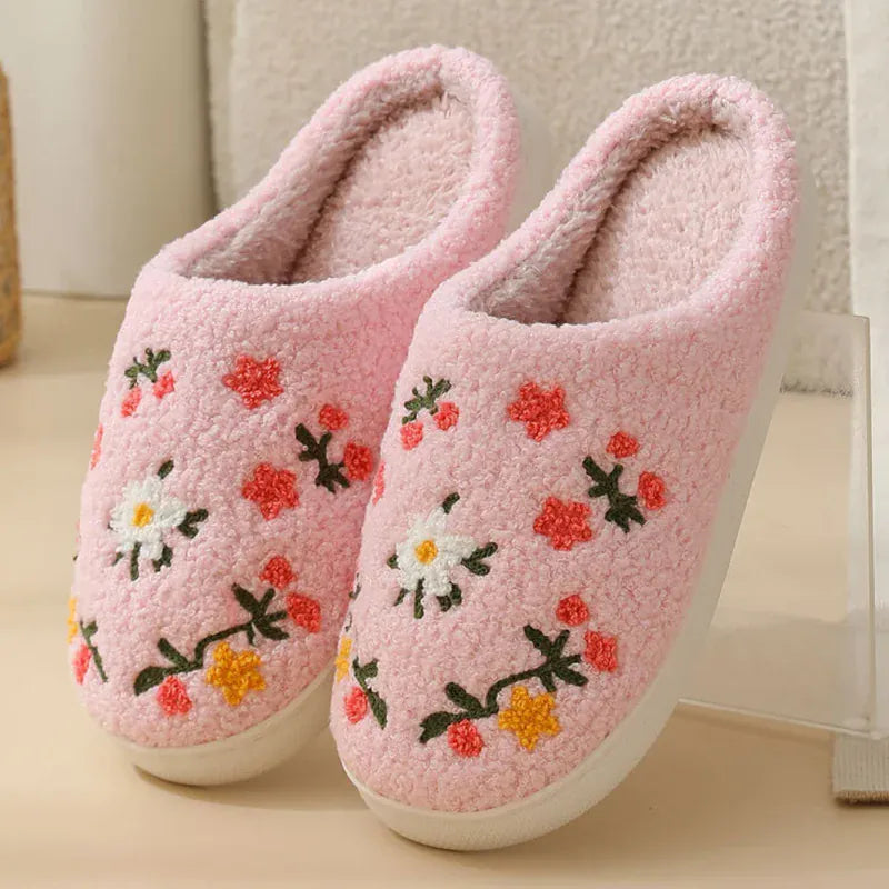 Chausson Elégant Femme Fleurs