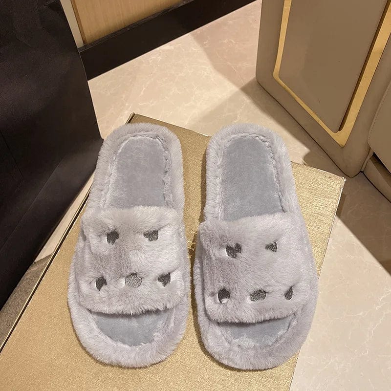 Chaussons mules gris femme | La Halle Chaussons mules gris femme | La Halle