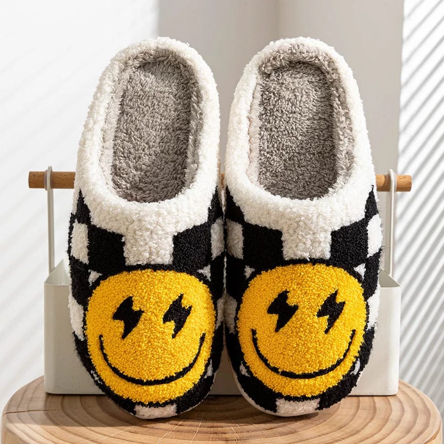 Chausson Rigolo - Edition Smiley - Jaune et Damier