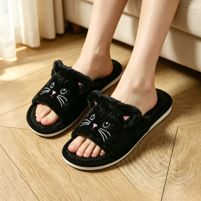 Mule Ouverte Chat pour Femme