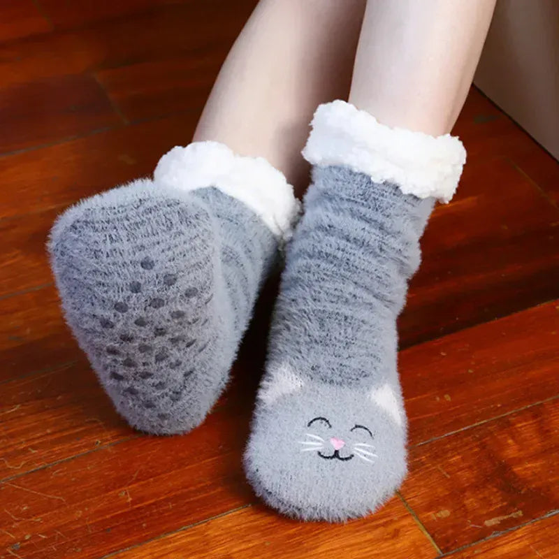 Chausson Chaussette Antidérapant Femme - Cat Edition